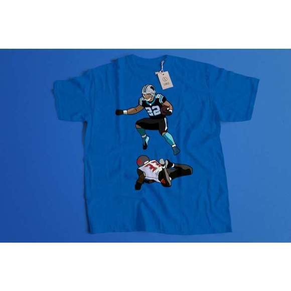 Christian Mccaffrey Hurdle Unisex T Shirt - Picture 1 of 4